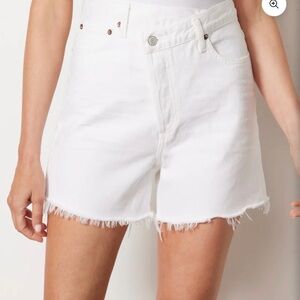 Agolde Criss Cross Denim Shorts - White Size 30 NEW
